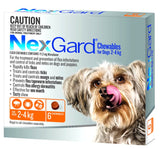 NEXGARD CHEWABLE FLEA & TICK TREATMENT VERY SMALL DOG 2 - 4KG 6PK (OR)