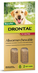 Wormer Drontal 2 Chewable Treats For Large Dogs Up To