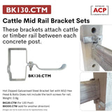130MM POST BRACKET SET (Cattle Mid) BK130.CTM