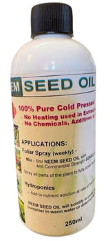 NEEM SEED OIL 250ML 100% PURE COLD PRESSED NO BUGS NB-NS0250