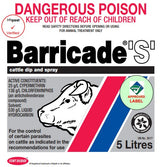 Zoetis Barricade S 5L S7 Cypermethrin 25G/L Chorfenvinphos 138G/L