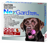 NexGard Chewable Flea & Tick Treatment Large Dogs 25 - 50kg 6PK (red)