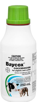 BAYCOX COCCIDIOCIDE FOR CATTLE & PIGLET TREATMENT 250ML BAYER 2154316