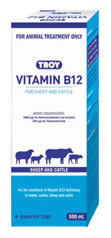 VITAMIN B12 SHEEP CATTLE 500ML TROY 4800