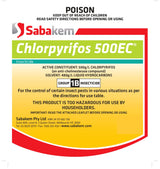 CHLORPYRIFOS 500G/L 20LT INSECTISIDE SABAKEM CHF500EC-20L