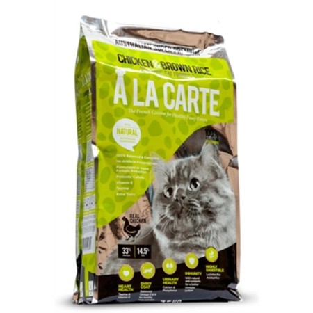 A LA CARTE 15KG ADULT CHICKEN & BROWN RICE DRY CAT FOOD 0793618510824