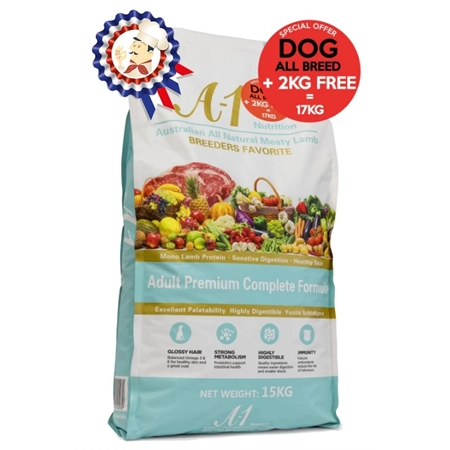 A LA CARTE A-1 NUTRITION MEATY LAMB DRY DOG FOOD 15KG + 2KG BONUS