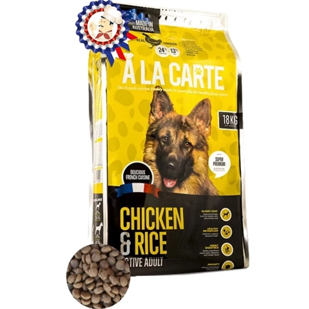 A LA CARTE CHICKEN & RICE ACTIVE ADULT LARGE BREED DRY DOG FOOD 18KG