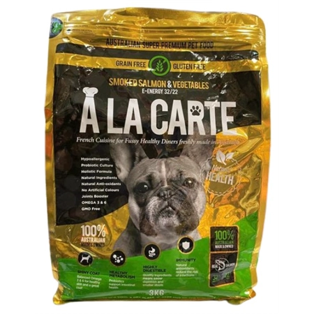 A LA CARTE GRAIN FREE SMOKED SALMON & GREEN VEG DRY DOG FOOD 3KG