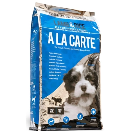 A LA CARTE PUPPY LAMB AND RICE DRY DOG FOOD 18KG