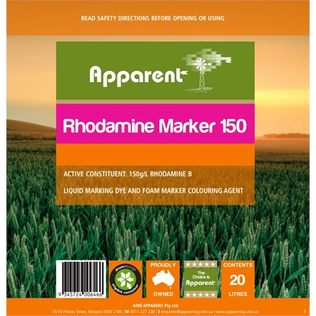 APPARENT RHODAMINE B 150 RED SPRAY MARKER DYE 20LT 15907