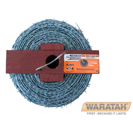 BARBED WIRE LONGLIFE 1.57MM X 500M HIGH TENSILE WARATAH 133828