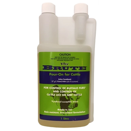BRUTE Y-TEX POUR-0N INSECTICIDE FOR CATTLE 1LT 100743208