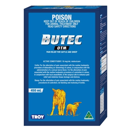 BUTEC OTM PAIN RELIEF FOR CATTLE & SHEEP 450ML TROY LABORATORIES 3101