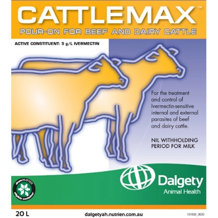 CATTLEMAX POUR ON FOR CATTLE 20LT 5G/L IVERMECTIN DALGETY 10082006