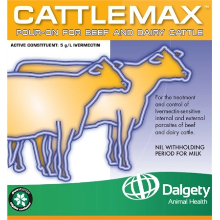 CATTLEMAX POUR ON FOR CATTLE 5LT 5G/L IVERMECTIN DALGETY 100727696