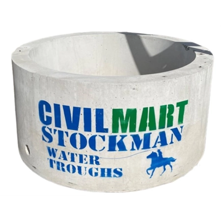 CONCRETE ROUND WATER HEAVY D TROUGH 4FT 400LT NO FLOAT 800KG CIVILMART