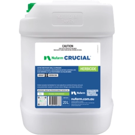 CRUCIAL 600G/L GLYPHOSATE 20LT NUFARM 0970-20L