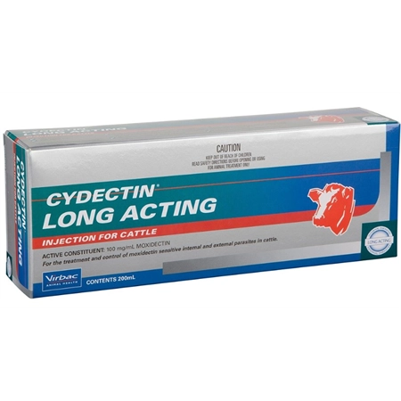 CYDECTIN LONG ACTING INJECTION CATTLE 200ML VIRBAC CMLA200V