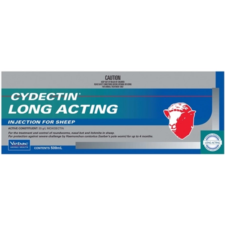CYDECTIN LONG ACTING INJECTION FOR SHEEP 500ML VIRBAC SMLA500W
