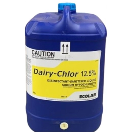 DAIRY CHLOR 12.5% DISINFECTANT 25LT ECOLAB 26573 (DISCONTINUED)