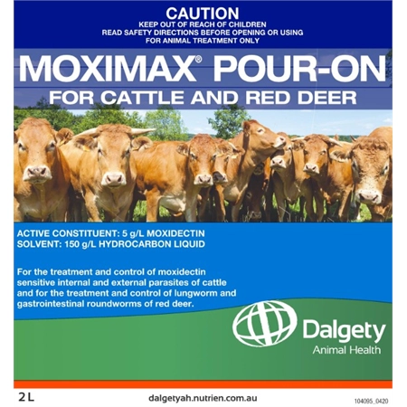 DALGATY MOXIMAX POUR ON FOR CATTLE & RED DEER 2LT 100727793