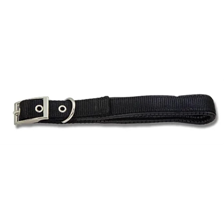 DOG COLLAR WEBBING PADDED 35CM BLACK BAINBRIDGE A7006-BK