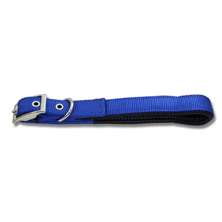 DOG COLLAR WEBBING PADDED 35CM BLUE BAINBRIDGE A7006-B