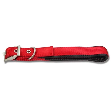 DOG COLLAR WEBBING PADDED 35CM RED BAINBRIDGE A7006-R