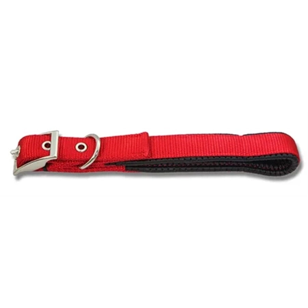 DOG COLLAR WEBBING PADDED 40CM RED BAINBRIDGE A7007-R