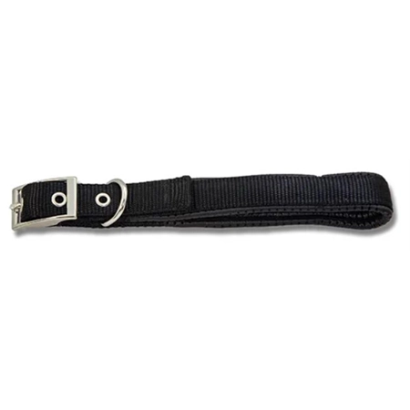 DOG COLLAR WEBBING PADDED 55CM BLACK BAINBRIDGE A7010-BK