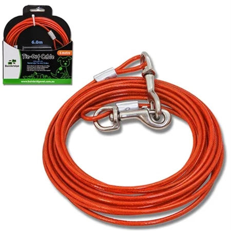 DOG CONTROL - TIE OUT CABLE 6M BAINBRIDGE A7044