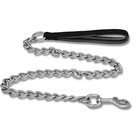 DOG LEAD CHAIN WITH PADDED HANDLE 4MM X 1M BLACK BAINBRIDGE A7206-BK