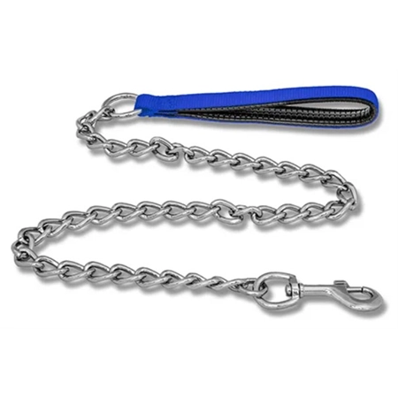 DOG LEAD CHAIN WITH PADDED HANDLE 4MM X 1M BLUE BAINBRIDGE A7206-B