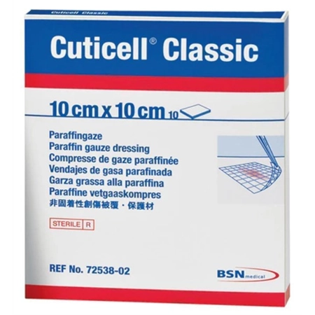 DRESSING CUTICELL 10CM X 10CM JELONET 10 PACK A23010