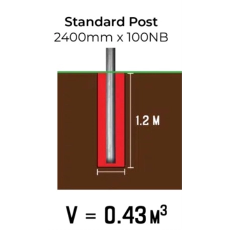 DRIVABLE POST STANDARD 100NB 2400MM X 4.5MM ROTECH RSP1004.5