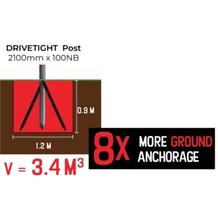 DRIVE-TIGHT STRAINER POST 2100MM X 100NB RSPDT100 ROTECH 