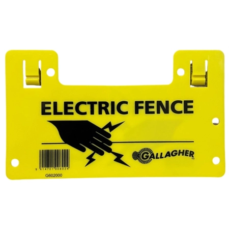 ELECTRIC FENCE WARNING SIGN DOUBLE SIDED GALLAGHER G602000 