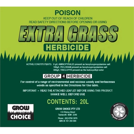 EXTRA GRASS 20LT HERBICIDE (EQ: GRAZON EXTRA) GROW CHOICE 3020 20