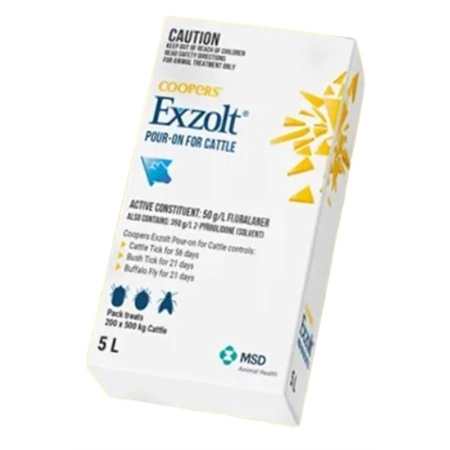 EXZOLT POUR ON FOR CATTLE 5LT MSD COOPERS 217491