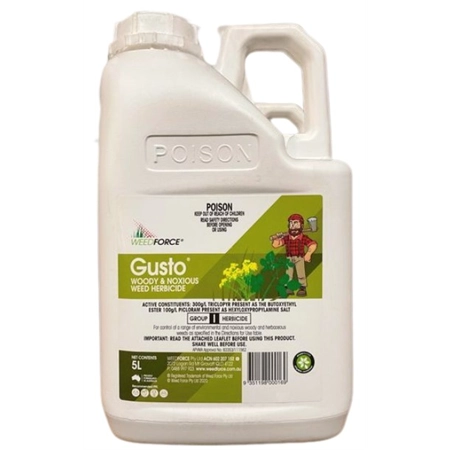 GUSTO WOODY & NOXIOUS WEED HERBICIDE 5LT (EQ: GRAZON) WEED FORCE