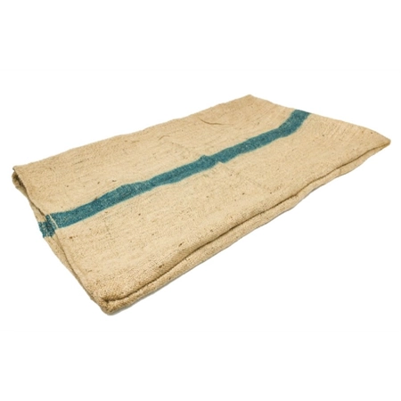 HESSIAN DOG BED BAG LARGE GREEN STRIPE (107CM x 74CM)  JUTE