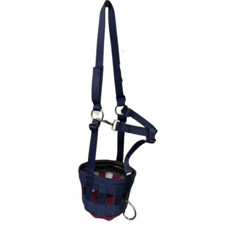 HORSE GRAZING MUZZLE PONY NAVY/ROSE SHOWCRAFT NATEQ 8320