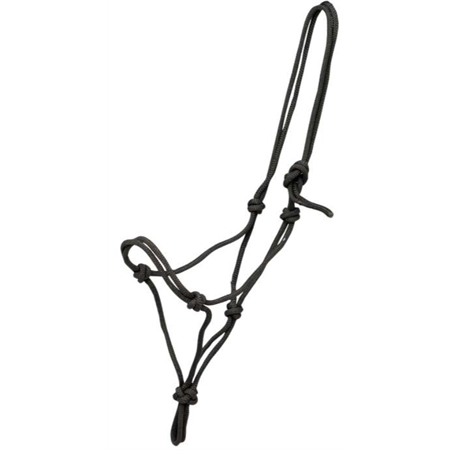 HORSE HALTER KNOTTED ROPE EXTRA LARGE BLACK ZILCO 540961