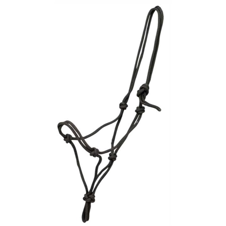 HORSE HALTER KNOTTED ROPE LARGE BLACK ZILCO 540951