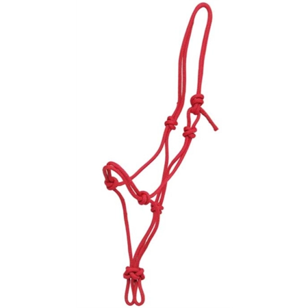 HORSE HALTER KNOTTED ROPE LARGE RED ZILCO 540957