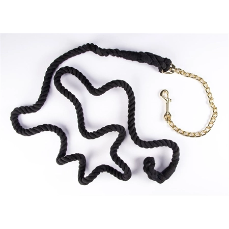 HORSE LEAD HEAVY DUTY COTTON CHAIN LEAD ROPE BLACK 8