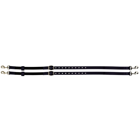 HORSE REINS NYLON SIDE REINS WITH ELASTIC INSERTS BLACK STC LNG2750 BK