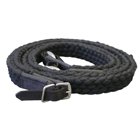 HORSE REINS VIVID COTTON HACK REINS BLACK 1