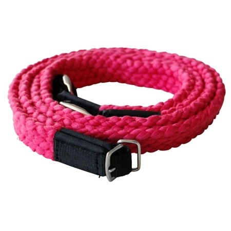 HORSE REINS VIVID COTTON HACK REINS PINK 1